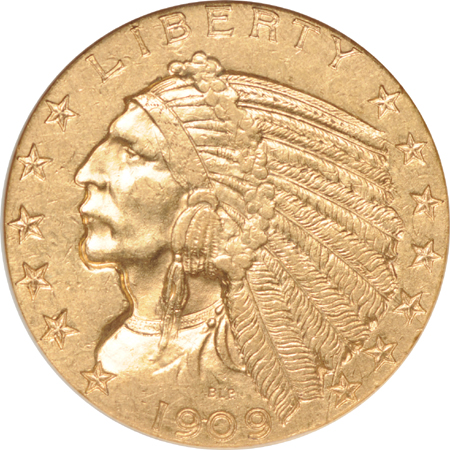 Three 1909-D NGC AU-50 Golden Gate Collection.