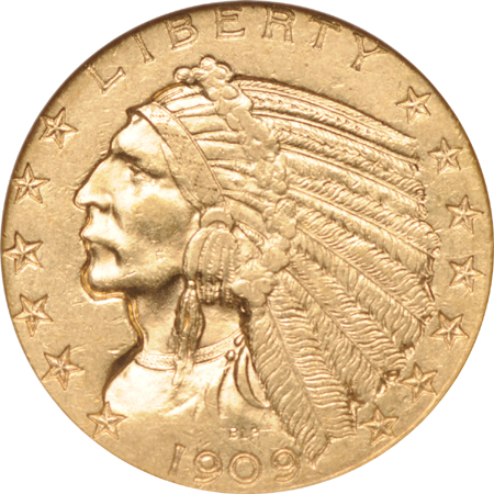 Three 1909-D NGC AU-50 Golden Gate Collection.