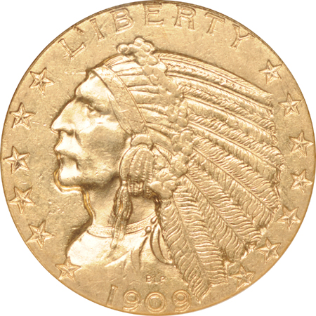 Four 1909-D NGC AU-55 Golden Gate Collection.