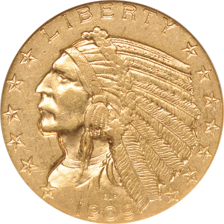 Four 1909-D NGC AU-55 Golden Gate Collection.