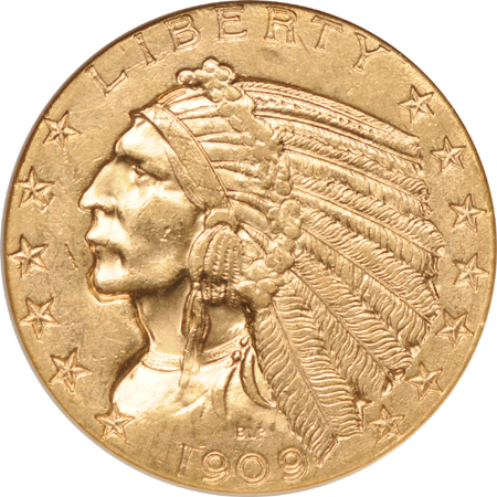 Three 1909-D NGC AU-58 Golden Gate Collection.