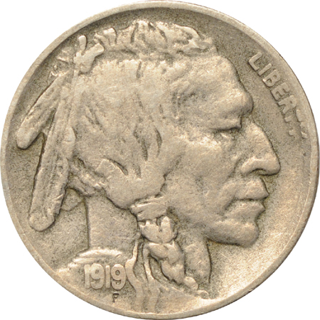 Five Buffalo nickels.