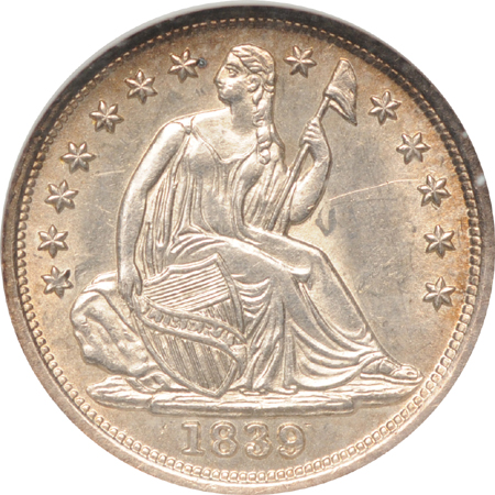 1839 and 1862 Liberty Seated half-dimes, NGC.