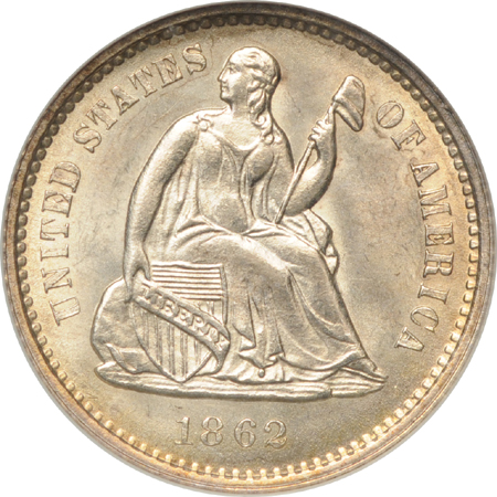 1839 and 1862 Liberty Seated half-dimes, NGC.