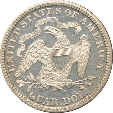 Two Proof Liberty Seated quarters.