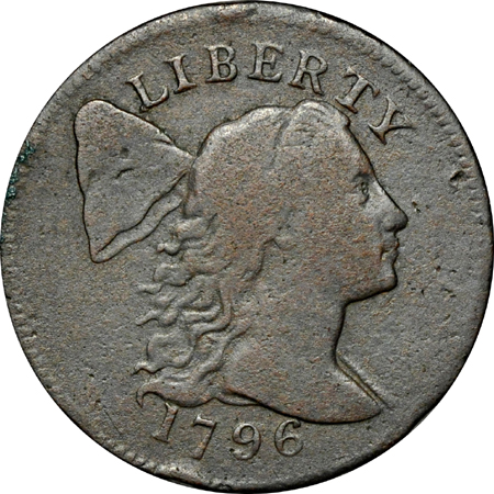 1796 Crowded Head/ Triple Leaf Under "T" (S-89, R-3).  F.