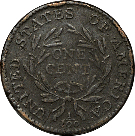 1794 Head of 1795 Circular Curl/Marred Face (S-67, R-3). F.