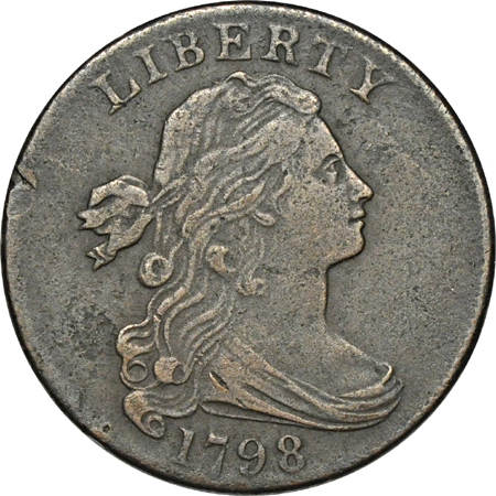 1798 2nd Hair Style, Arc Crack (S-187, R-1). VF details.