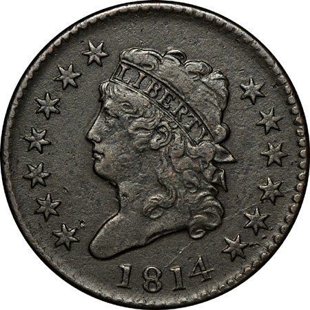 1814 Plain 4 (S-295, R-1). VF details.