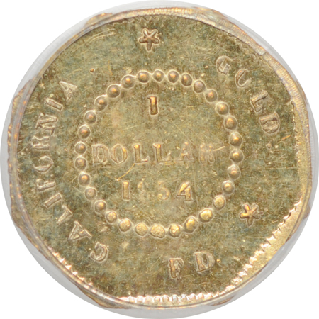 1854 (BG-509) dollar, PCGS MS-63.