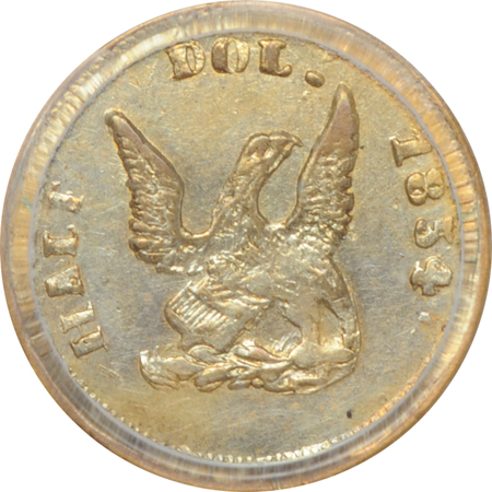 1854 (BG-436) half-dollar, PCGS AU-58.