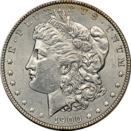 Eighteen Morgan dollar varieties.