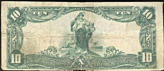 1902 $10.00. Belleville, IL Charter# 11478 Blue Seal. VF.