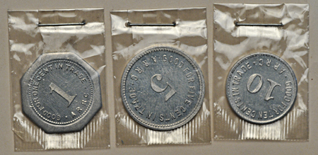 Three Aluminum Alaska Rural Rehabilitation Corporation Tokens Of 1935.