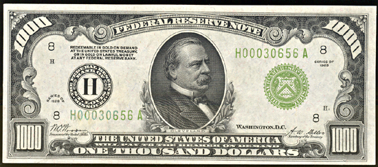 1928 $1,000.00 St. Louis.  AU.