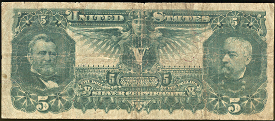 1896 $5.00 VG.