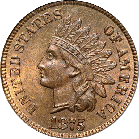 1875 PCGS MS-63BN.