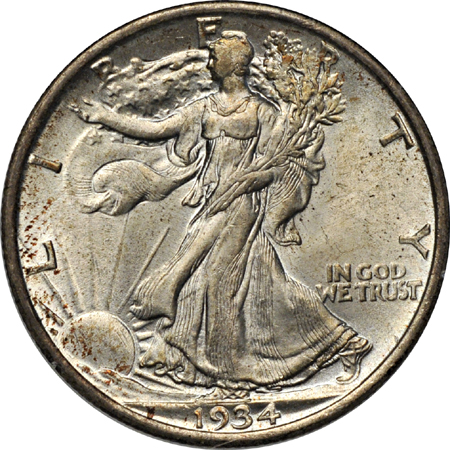 Nine certified Walking Liberty half-dollars.