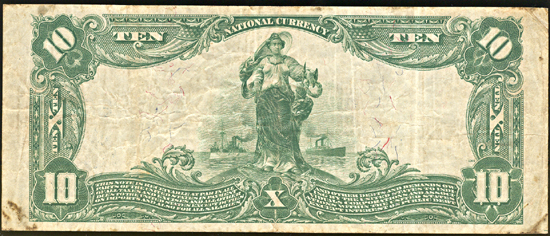 1902 $10.00. Pine Bluff, AR Charter# 6680 Blue Seal. F.