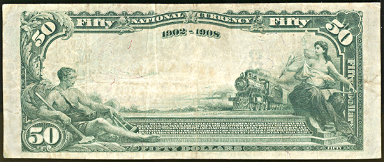 1902 $50.00. Omaha, NE Charter# 1633 Blue Seal. VF.