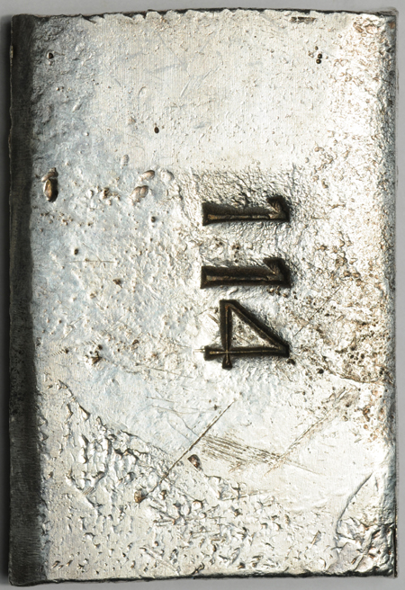 Undated Silver Ingot from the San Francisco Mint. Numbered 423/114/ 23.98 Ozs./ 999.75 Fine.