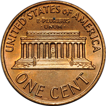 1972 doubled-die Lincoln cent MS-63 RD.