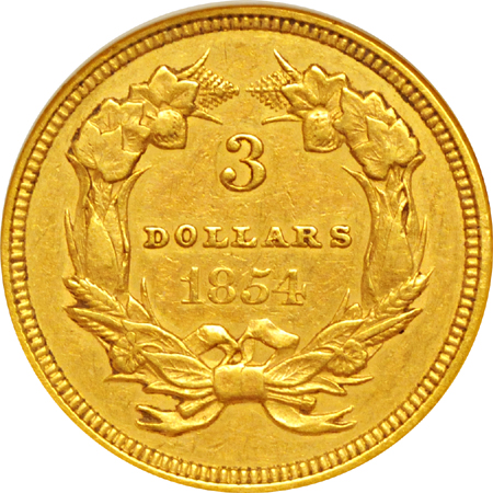 Seven Piece 1854 U. S. Gold Type Set.