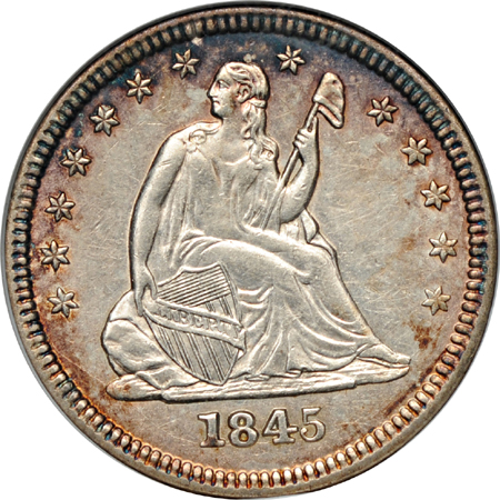 Three certified Liberty Seated quarters. AU.