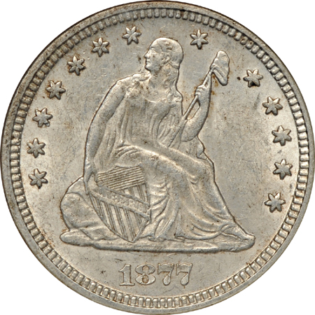 Three certified Liberty Seated quarters. AU.