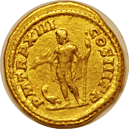 193 - 211 AD Septimius Severus gold aureus.