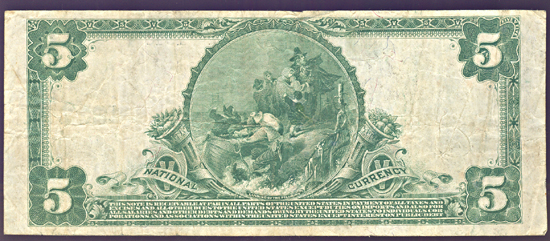 1902 $5.00. Lexington, TN Charter# 12324 Blue Seal. VF.