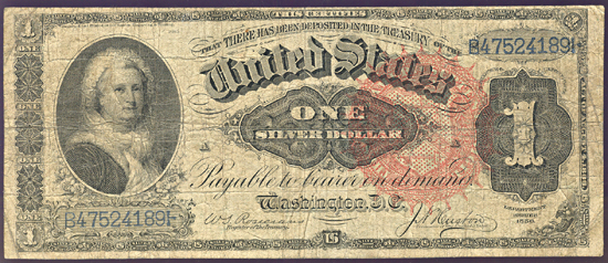 1886 $1.00.  VG.