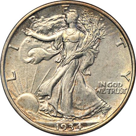 Album (1916 - 1947-D) of Walking Liberty half-dollars.