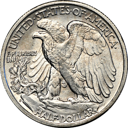 Album (1941 - 1947-D) of  Walking Liberty half-dollars.