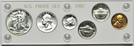 1942 six-piece Proof Set.