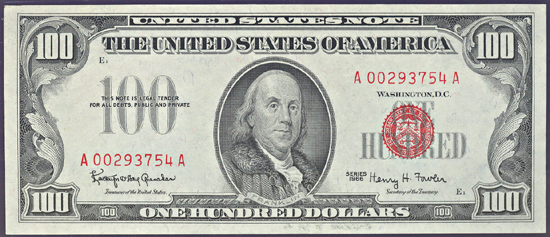 1966 $100.00.  PMG GemCU-66.