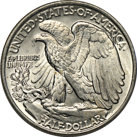 One BU roll of 1945 Walking Liberty half-dollars.