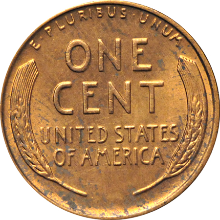 One BU (tube) roll of 1941-S Lincoln cents.
