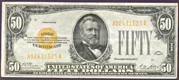 1928 $50.00.  XF.