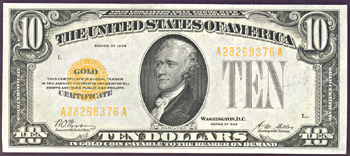 1928 $10.00.  CU.