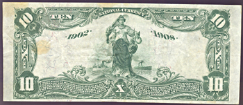 1902 Date Back $10.00. Springfiled, IL Charter# 1662 Blue Seal. VF.