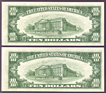 Sequential Pair of 1934-D $10.00.  CHCU.