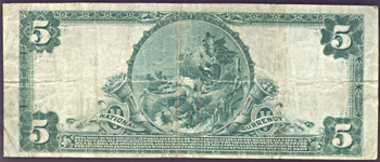 1902 $5.00. Waukegan, IL Charter# 945 Blue Seal. F.