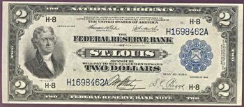 1918 $2.00 St. Louis.  XF.