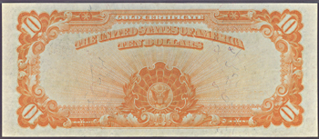 1922 $10.00.  PMG AU-55.