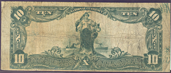 1902 $10.00. St. Paul, MN Charter# 2020 Blue Seal. PCGS F.