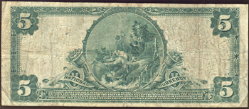 1902 $5.00. Saint Louis, MO Charter# 170 Red Seal. F.