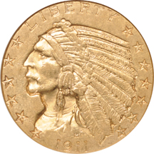 1911-D NGC AU-53 Golden Gate Collection.