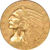 Three 1909-D NGC AU-58 Golden Gate Collection.