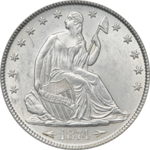 1874 Arrows. PCGS MS-63.